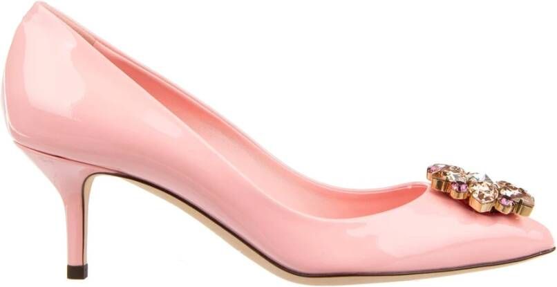 Dolce & Gabbana Roze kristalversierde suède pumps Pink Dames