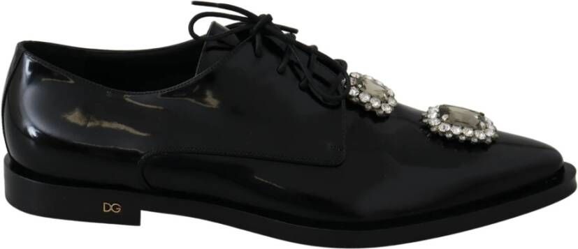 Dolce & Gabbana Kristalversierde veterschoenen Black Dames