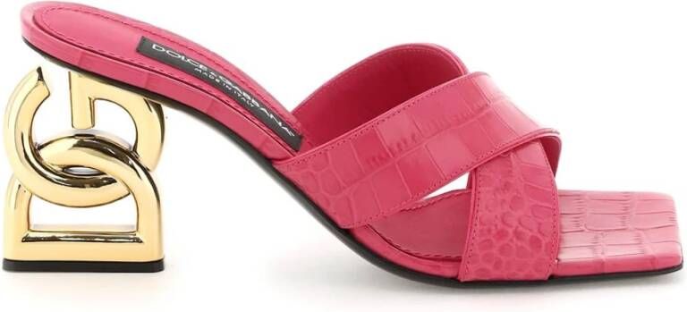 Dolce & Gabbana Krokodil reliëf hakken muiltjes Pink Dames