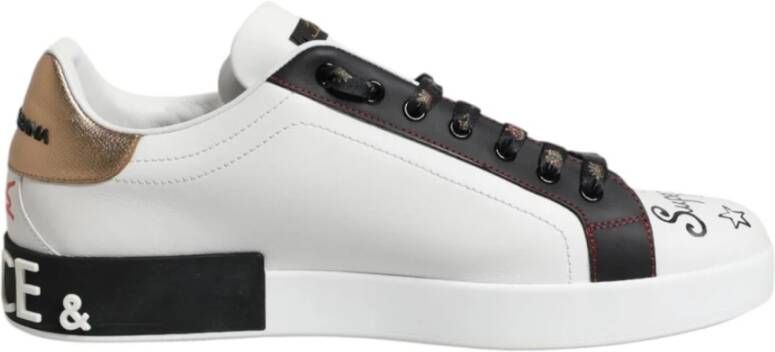 Dolce & Gabbana Logo Portofino Sneaker Schoenen Zwart Wit