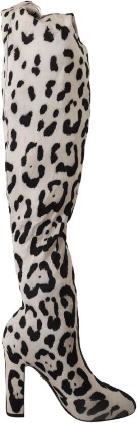 Dolce & Gabbana Leopard Stretch Over Knee Laarzen Multicolor Dames