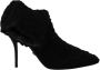 Dolce & Gabbana Zwarte Stiletto Hakken Mid Kalf Dameslaarzen Black Dames - Thumbnail 1