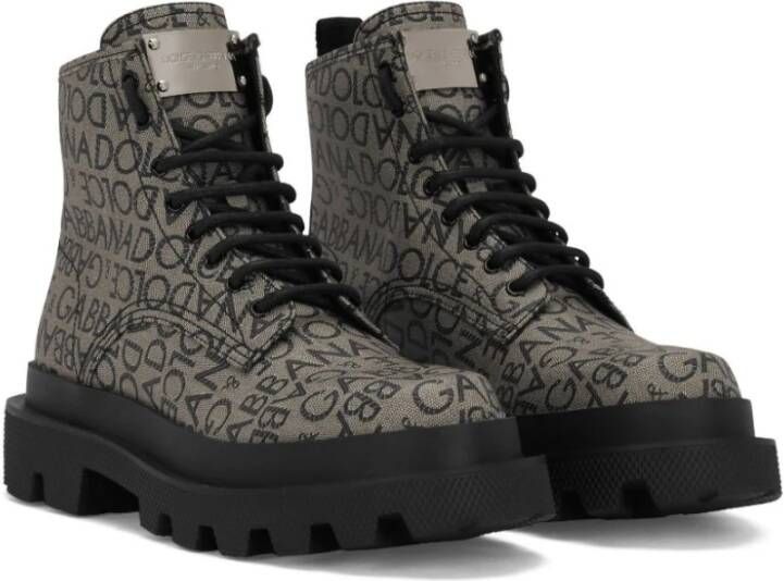 Dolce & Gabbana Lace-up Boots Grijs Heren