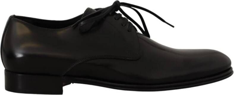 Dolce & Gabbana Zwarte Leren Formele Jurkschoenen Italiaanse Stijl Black Heren - Foto 12