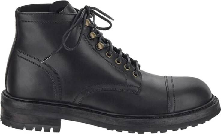 Dolce & Gabbana Zwarte Veterschoenen Enkellaarsjes voor Heren Black Heren