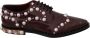 Dolce & Gabbana Studded Leren Veterschoenen Brown Dames - Thumbnail 1