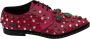 Dolce & Gabbana Roze Leren Kristallen Jurk Broque Schoenen Pink - Thumbnail 1