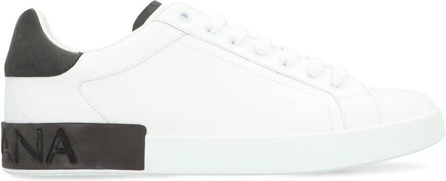 Dolce & Gabbana Lage leren sneakers met contrasterende hiel