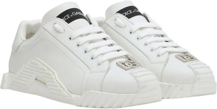 Dolce & Gabbana Witte lage sneakers van kalfsleer Wit Dames