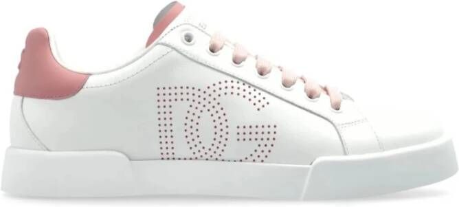Dolce & Gabbana Lage Sneakers Bianco Rosa