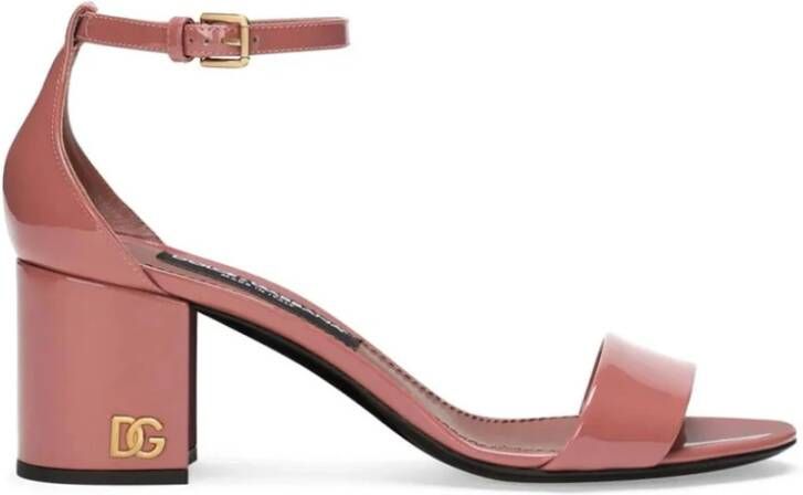 Dolce & Gabbana Lakleren sandalen met hak Pink Dames