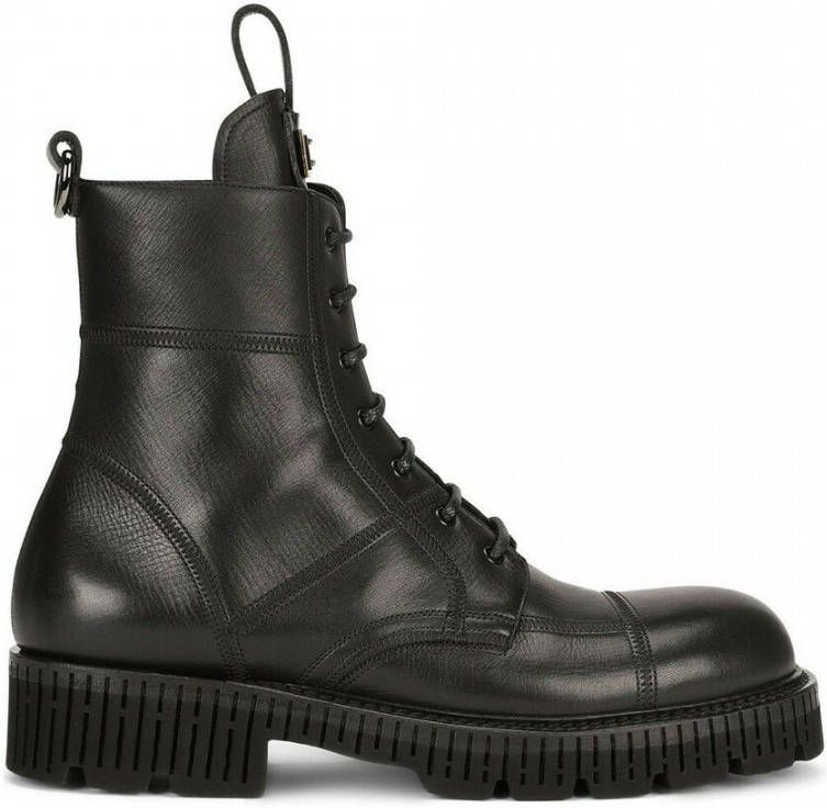 Dolce & Gabbana Leather Boots Zwart Heren