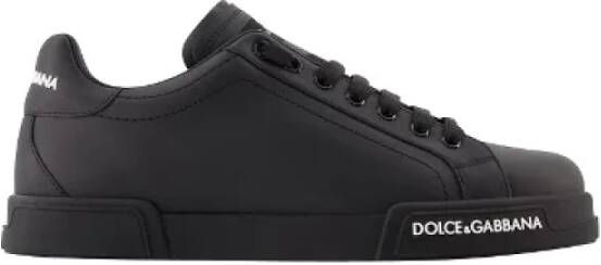 Dolce & Gabbana Leather sneakers Black Heren