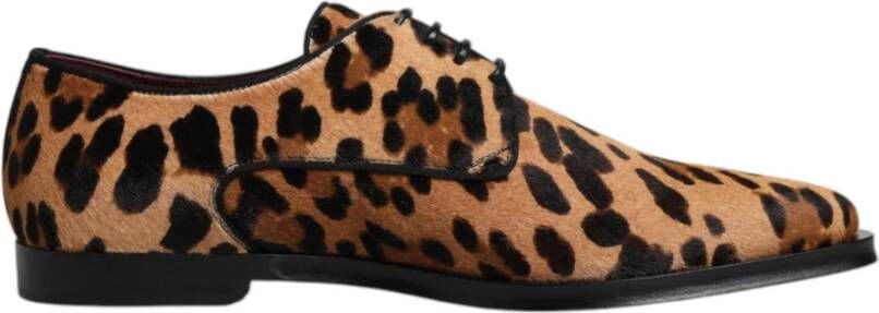 Dolce & Gabbana Leopard Derby Formele Heren Schoenen