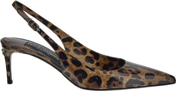Dolce & Gabbana Leopard Print Slingback Schoenen Brown Dames