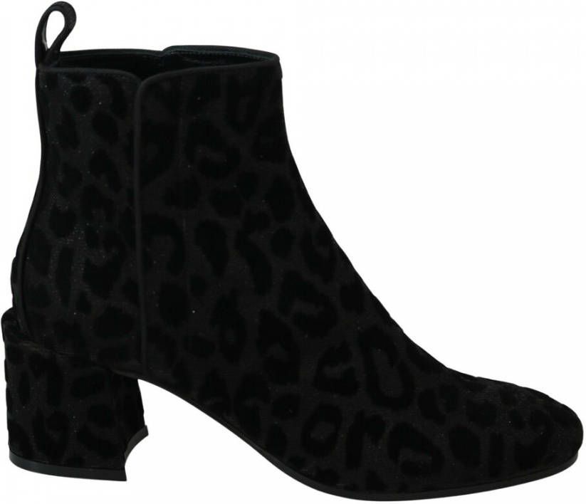 Dolce & Gabbana Leopard Short Boots Zipper