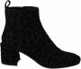 Dolce & Gabbana Zwarte Luipaard Korte Laarzen met Rits Zwart Dames - Thumbnail 1