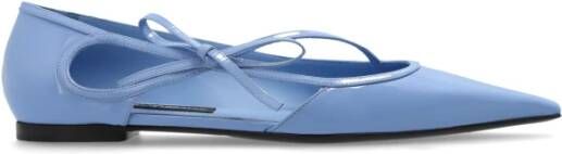 Dolce & Gabbana Blauwe Kalfsleren Slip-On Ballerina's Blue Dames