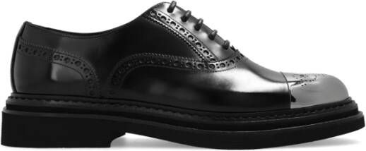 Dolce & Gabbana Zwarte platte schoenen met katoenmix Black Heren