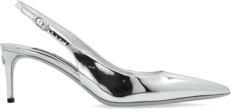 Dolce & Gabbana Zilveren Ballerina's Ss25 Gray Dames