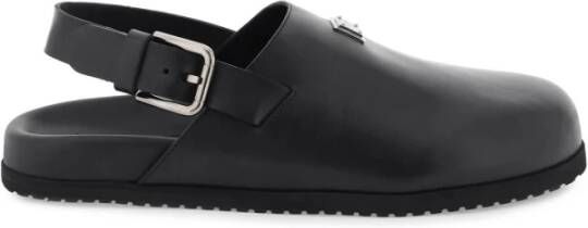 Dolce & Gabbana Stijlvolle Heren Platte Klompen Black Heren