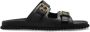 Dolce&Gabbana Sandalen Open-Toe Black Calfskin Sandals With Prominent Buc in zwart - Thumbnail 1