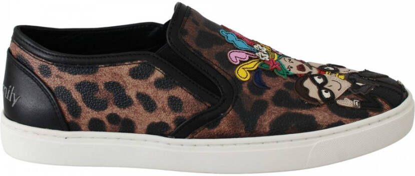 Dolce & Gabbana Leather Leopard #dgfamily Loafers Shoes Bruin Dames - Foto 2