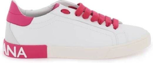 Dolce & Gabbana Witte sneakers met contrasterende hielkap White Dames