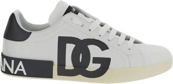 Dolce & Gabbana Portofino sneakers met logo-print White Heren