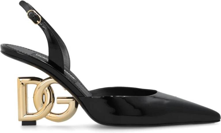 Dolce & Gabbana Zwarte Hak Slingback Cross Schoenen Black Dames