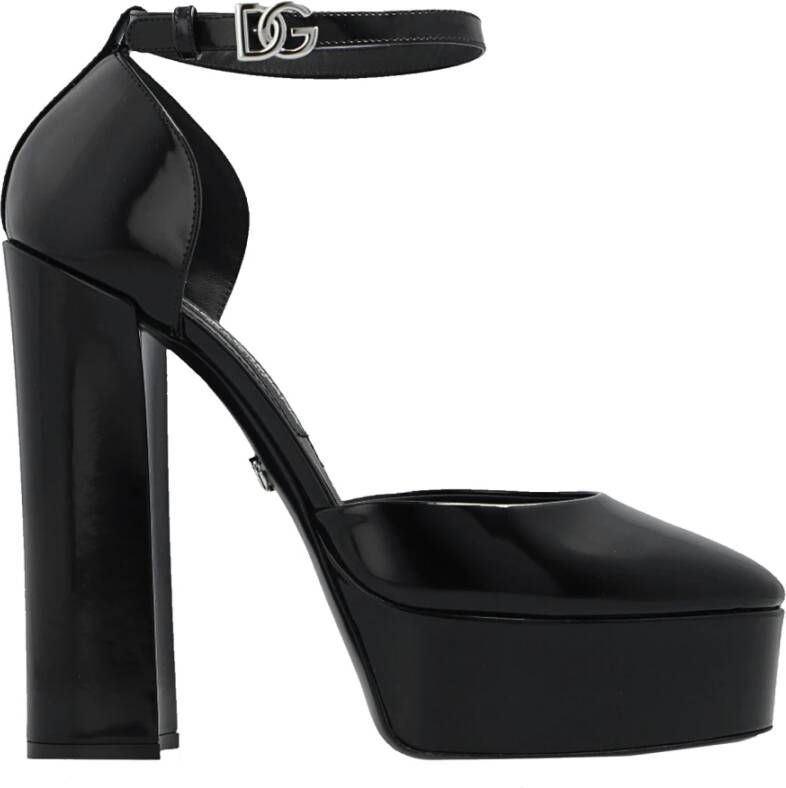 Dolce & Gabbana Leren pumps met verstelbare band Black Dames
