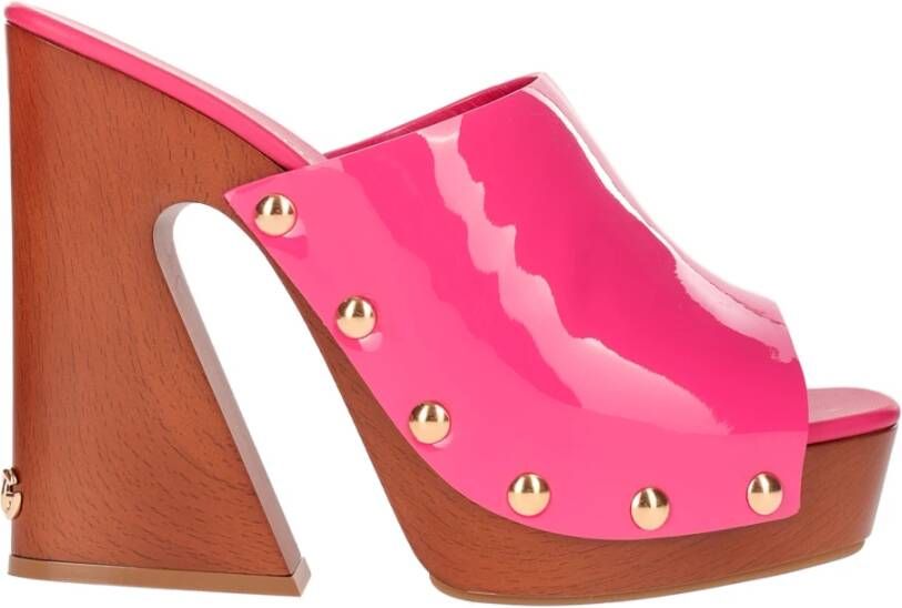 Dolce & Gabbana Leren sandalen voor warm weer Roze Dames