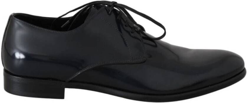 Dolce & Gabbana Donkerblauwe Leren Derby Jurk Schoenen Blue Heren