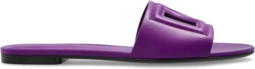 Dolce & Gabbana Leren slippers met logo
