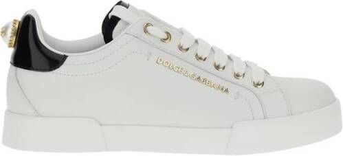 Dolce & Gabbana Leren sneakers met metalen letters