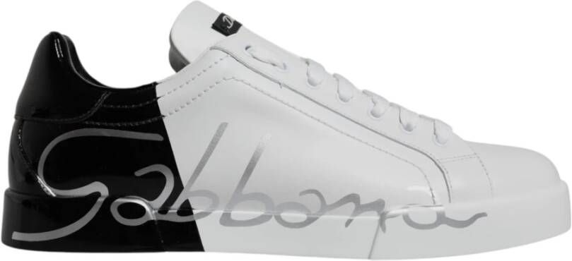 Dolce & Gabbana Leren sneakers met rubberen zolen White Heren