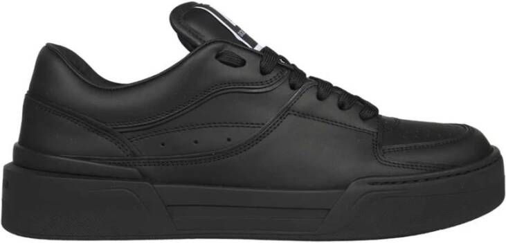 Dolce & Gabbana Roma Leren Sneakers Stijlvol en Comfortabel Black Heren