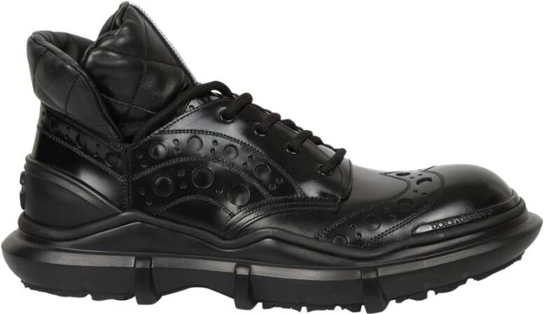 Dolce & Gabbana Leren veterschoenen Black Heren