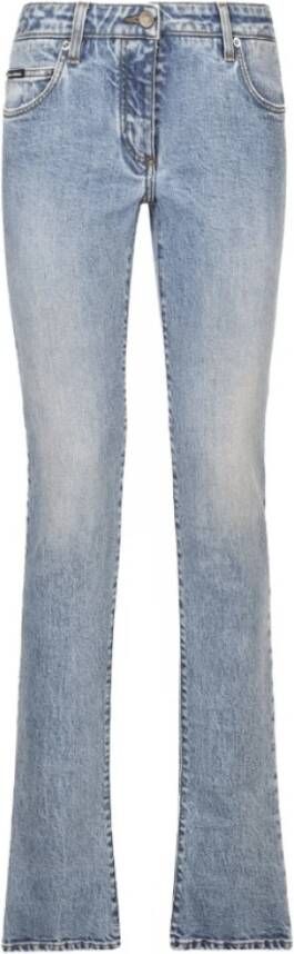 Dolce & Gabbana Bootcut Jeans met metalen logo-embleem