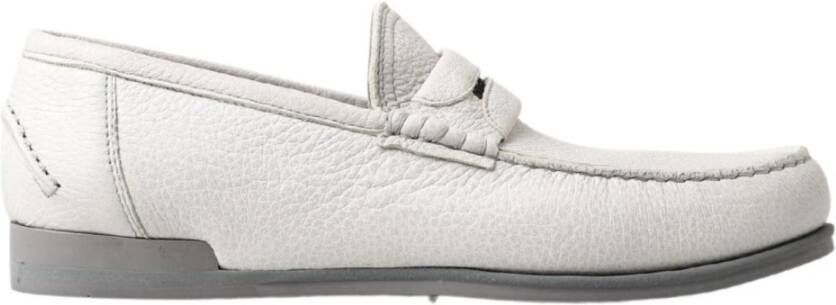 Dolce & Gabbana Lichtgrijze Leren Instappers Gray Heren