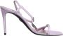 Dolce & Gabbana Lila Leren Logo Hakken Sandalen Purple Dames - Thumbnail 1