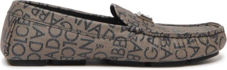 Dolce & Gabbana Pantoffels met logo Brown Heren
