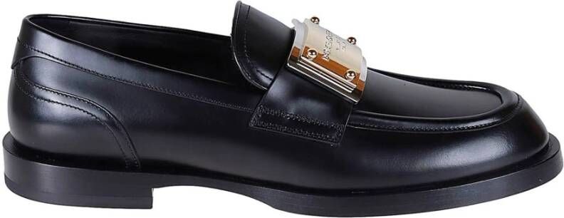 Dolce & Gabbana Zwarte platte schoenen van Dolce Gabbana Black Heren