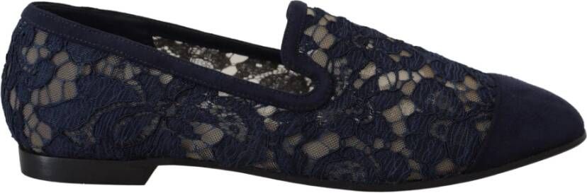 Dolce & Gabbana Blauwe Leren Loafers Stijlvol en Comfortabel Blue Dames