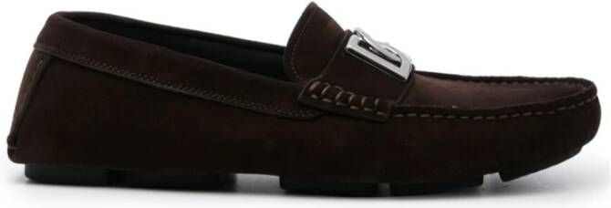 Dolce & Gabbana Ebony Suède Loafer Schoenen Brown Heren