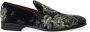 Dolce & Gabbana Zwarte Bloemen Loafers Fluweel Leer Multicolor Heren - Thumbnail 1