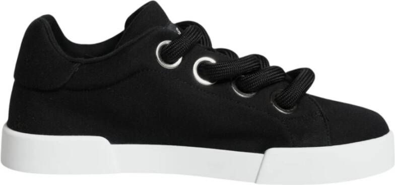 Dolce & Gabbana Logo Detail Portofino Sneakers Vrouwen Zwart