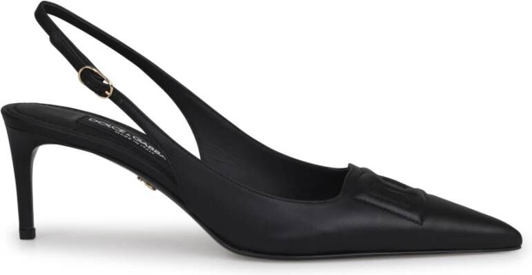 Dolce & Gabbana Logo-Geëmbosseerde Slingback Pumps Black Dames