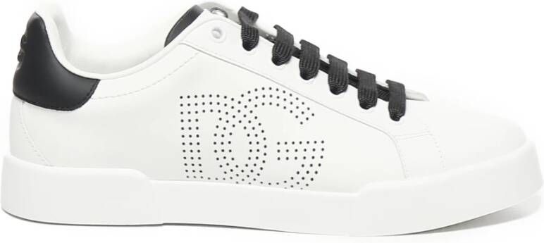 Dolce & Gabbana Logo Hiel Sneakers Wit Zwart Gemaakt in Italië