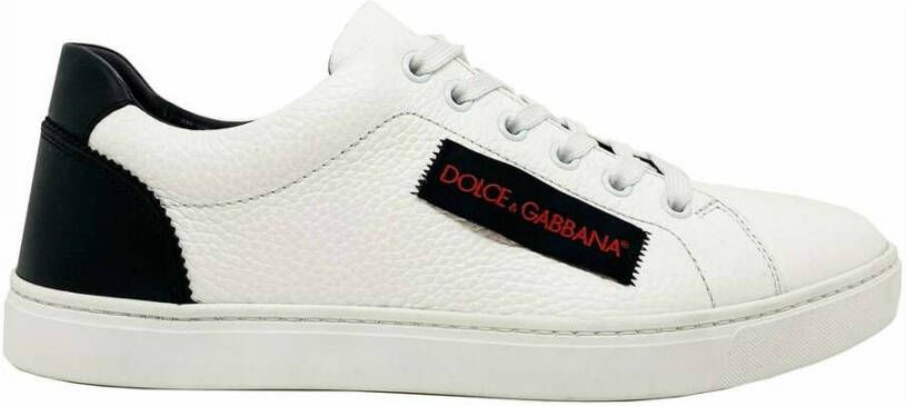 Dolce & Gabbana Logo Leather Sneakers Wit Heren